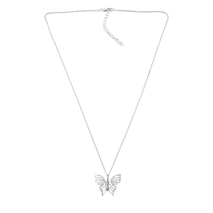 Silver Butterfly Pendant Necklace