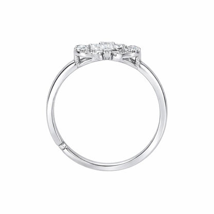 Silver infinity floral Ring