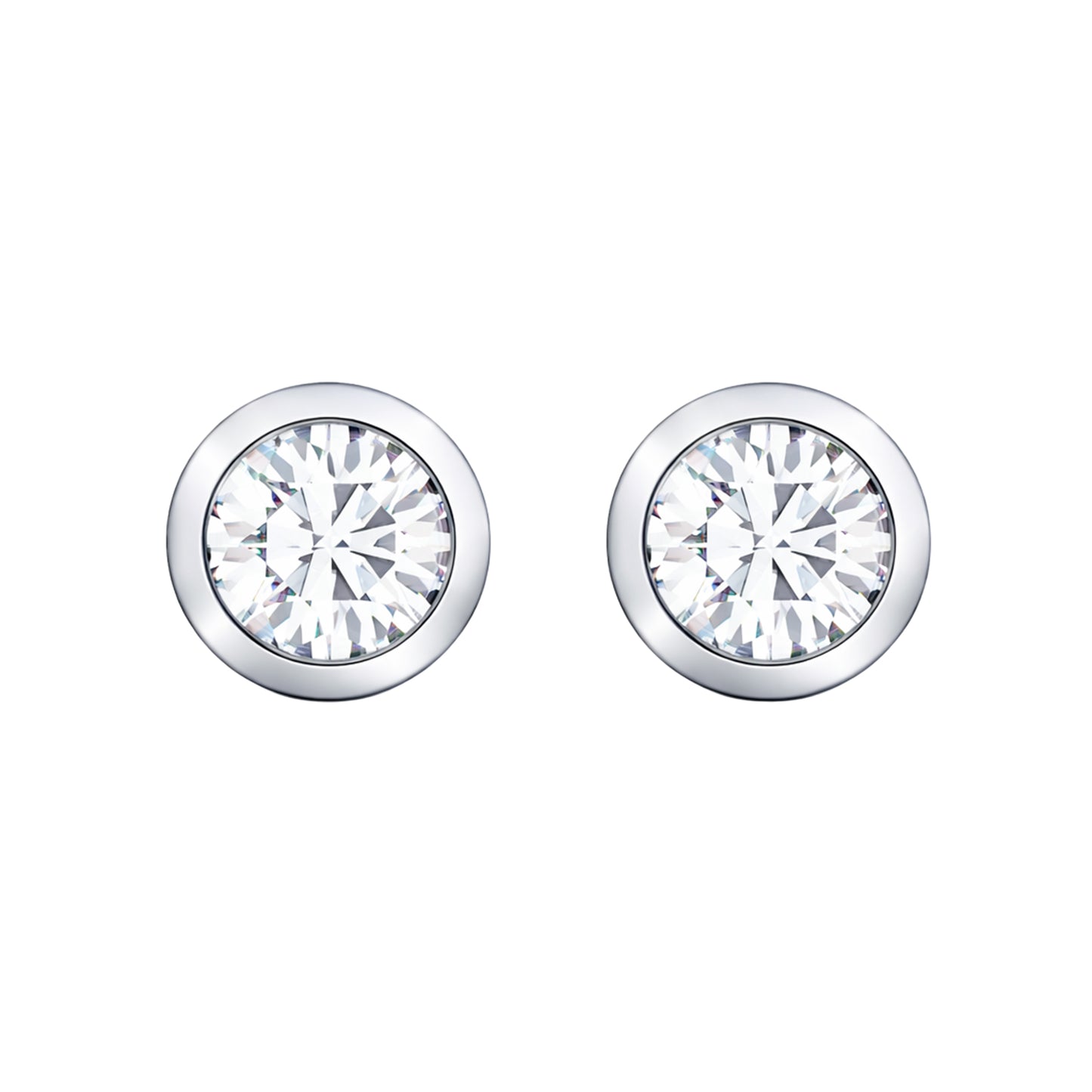Silver Solitaire Bezel Stud Earring