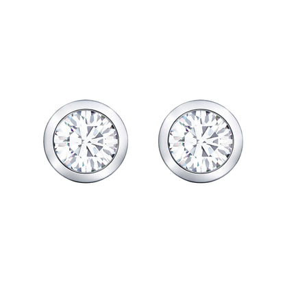 Silver Solitaire Bezel Stud Earring