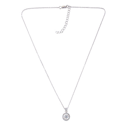 Silver Hanna Halo Solitaire Necklace