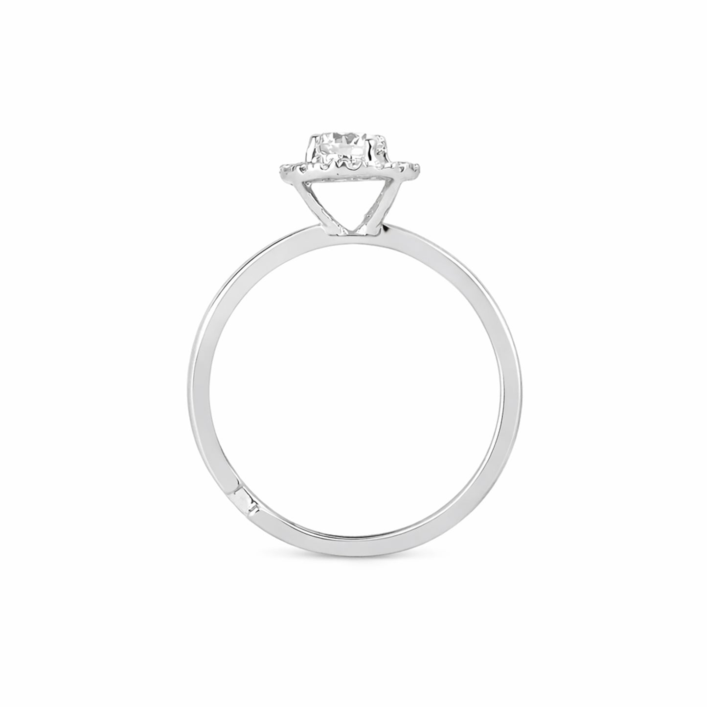 Silver Halo Glow Solitaire Ring