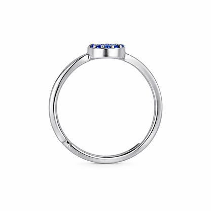 Silver Evil Eye Charm Ring