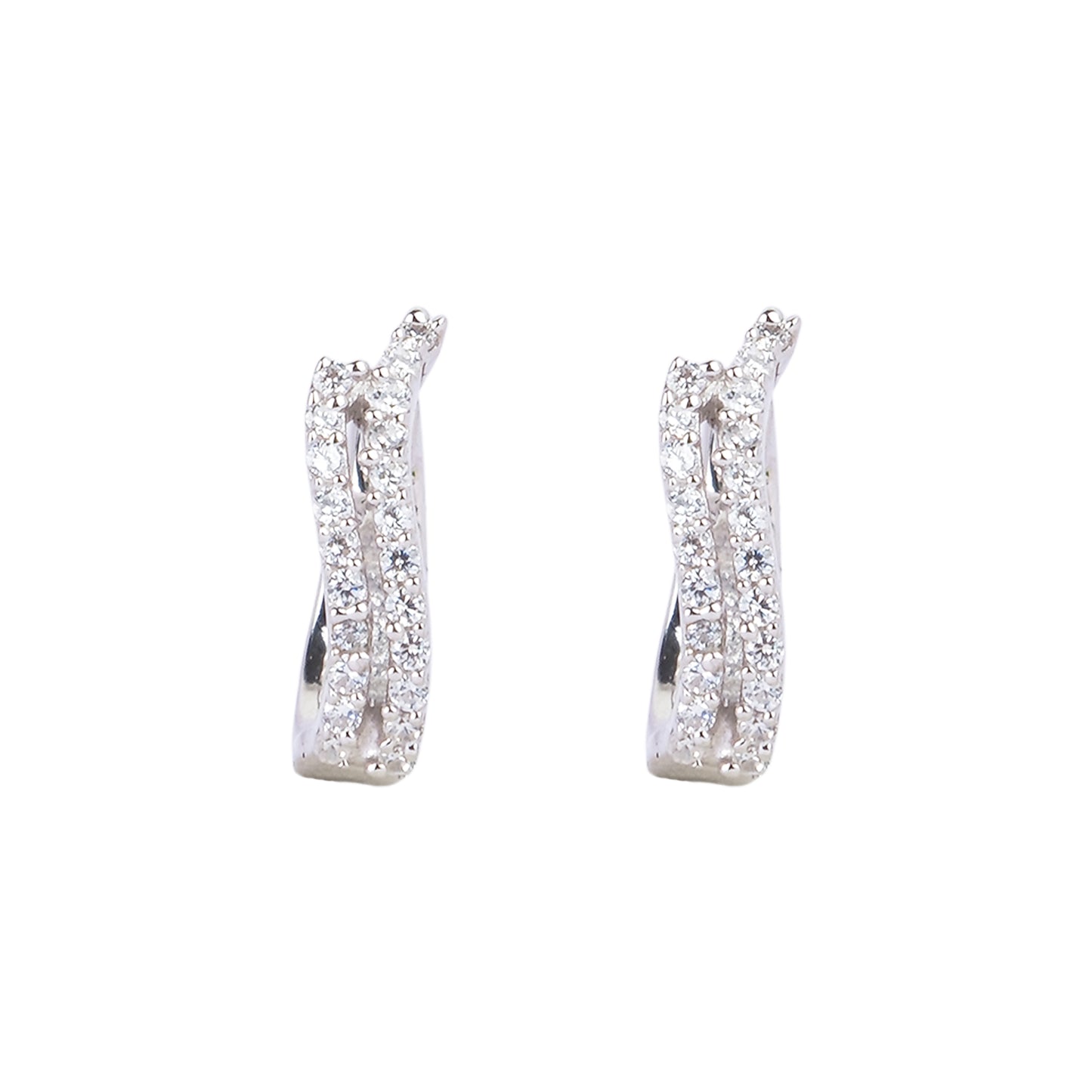 Silver Roza Huggie Earring