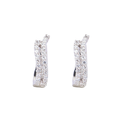Silver Roza Huggie Earring