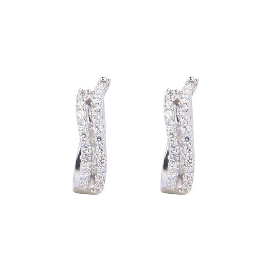 Silver Roza Huggie Earring