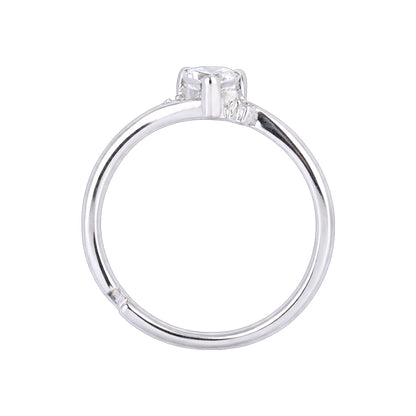 Silver Heart Solitaire Ring