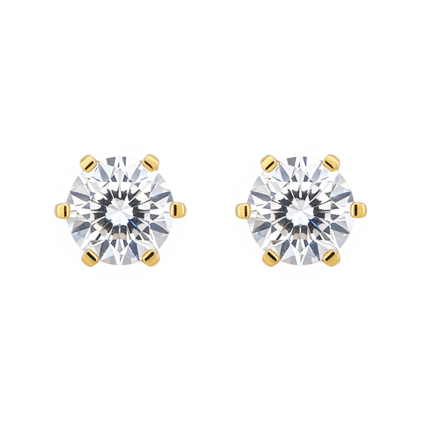 Silver Classic Solitaire Stud Earring