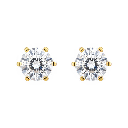 Silver Classic Solitaire Stud Earring