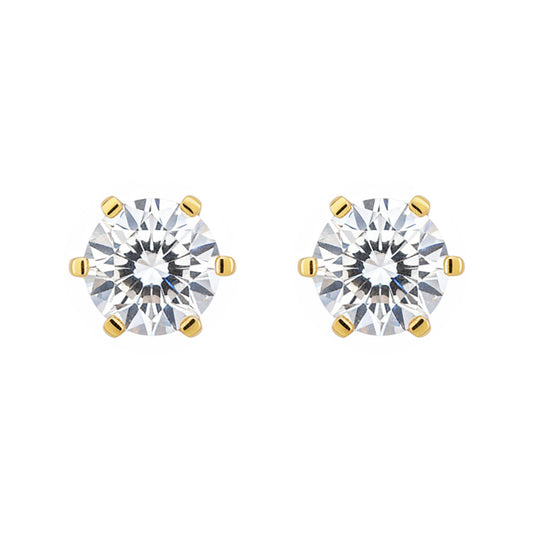 Silver Classic Solitaire Stud Earring