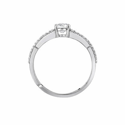 Silver Aura Solitaire Ring