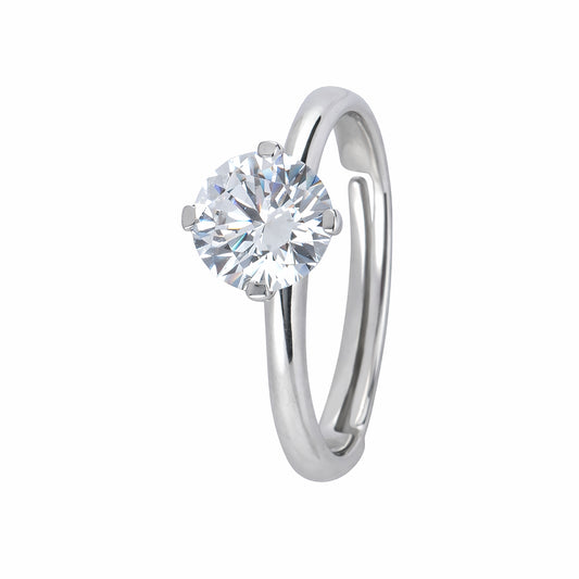 Silver Diana Solitaire Ring
