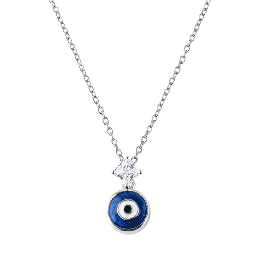 Silver Evil Eye Pendant Necklace