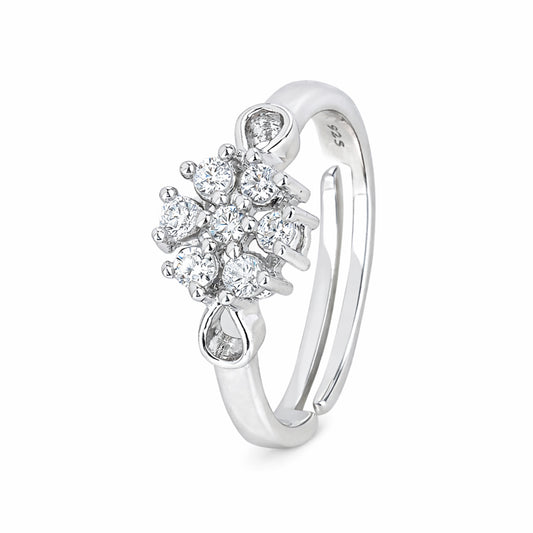 Silver Hana Floral Ring