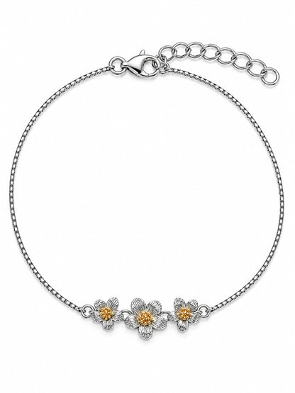 Triple Floral Chain Bracelet