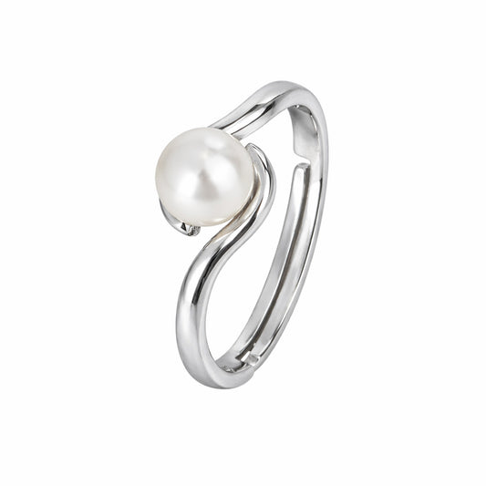 Silver Pearl Embrace Ring