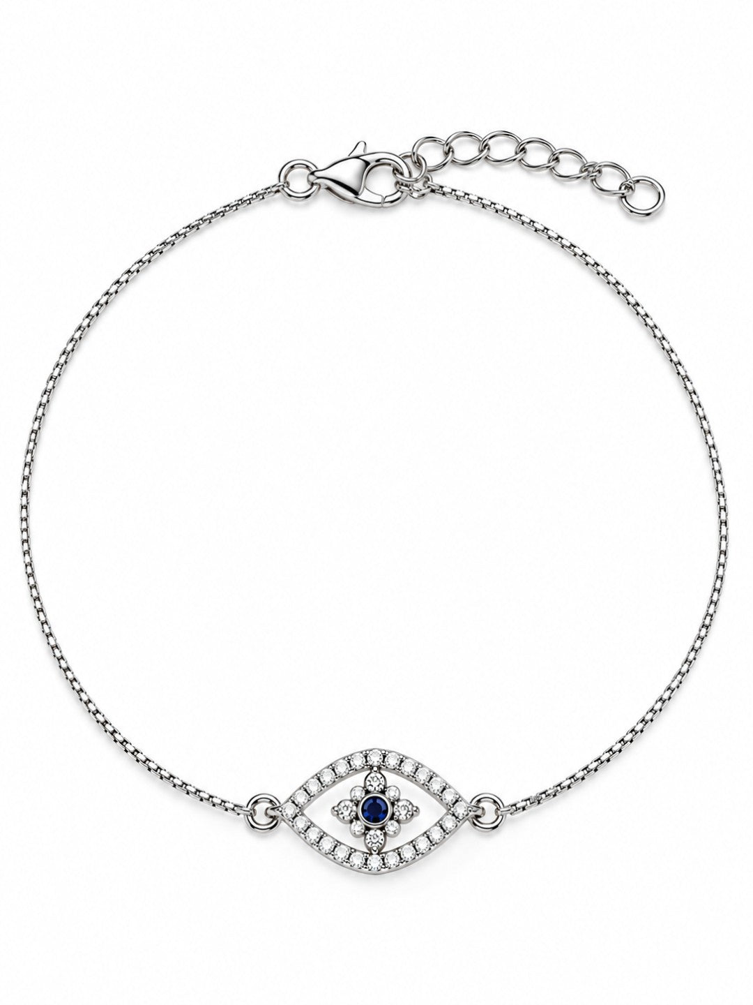 Oval Evil Eye Chain Bracelet