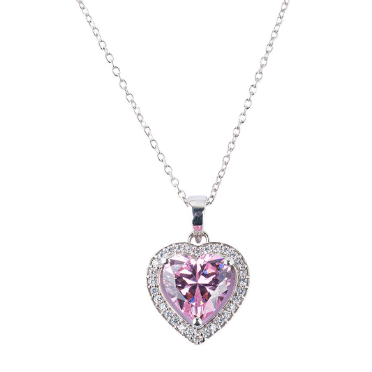 Silver Heart Solitaire Pendant Necklace
