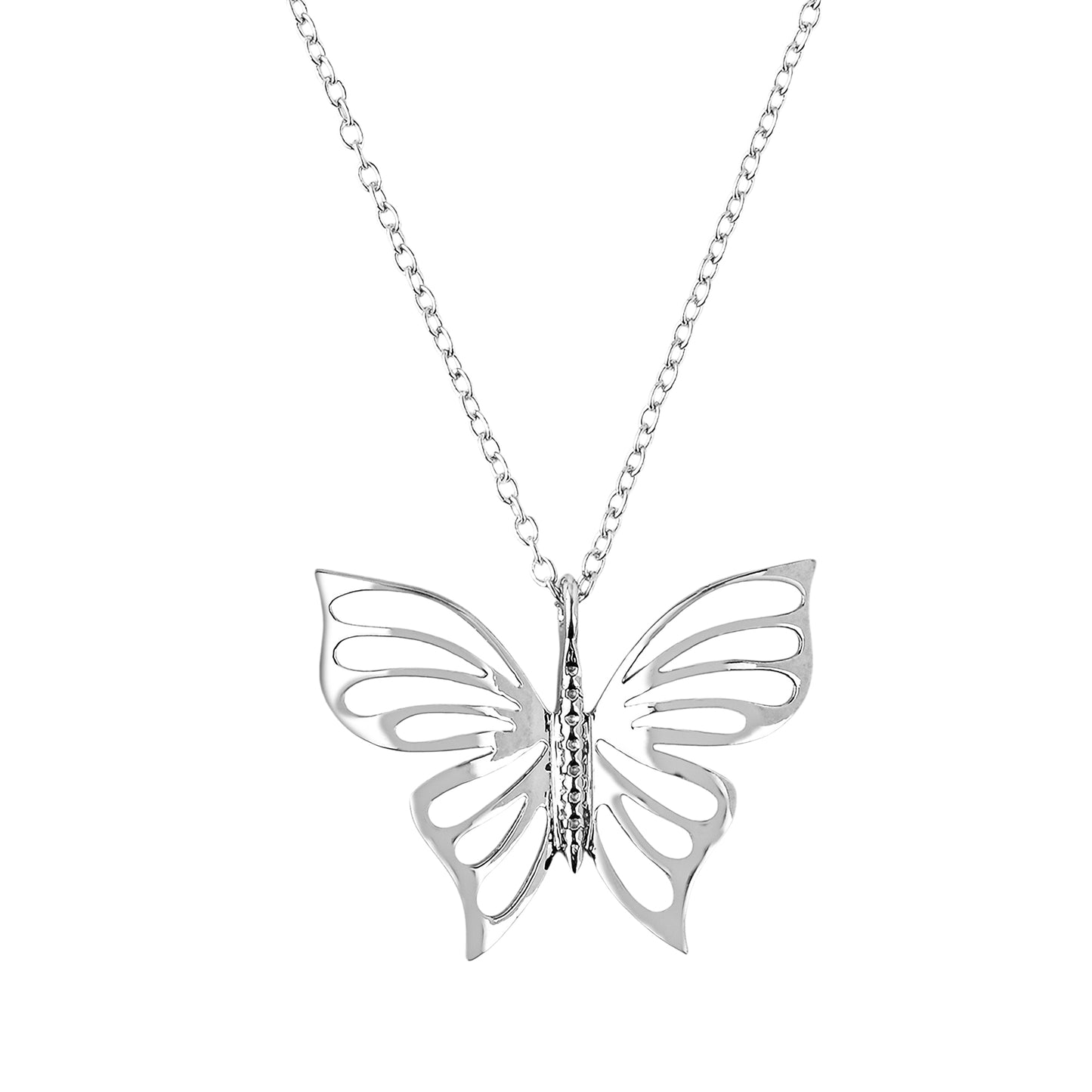Silver Butterfly Pendant Necklace