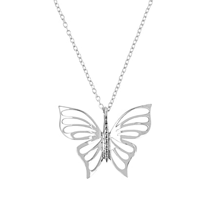 Silver Butterfly Pendant Necklace