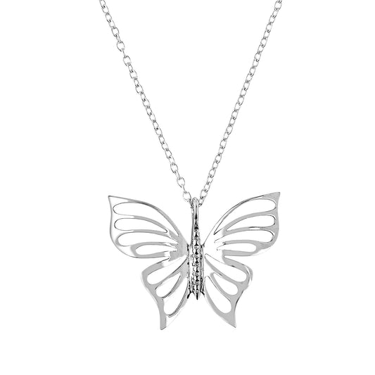 Silver Butterfly Pendant Necklace