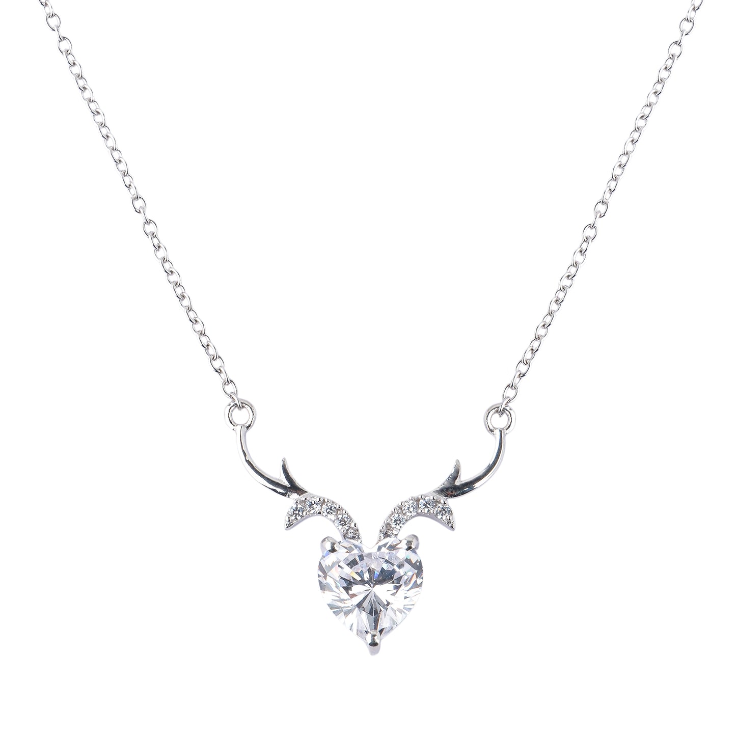 Silver Divine Deer Pendant Necklace