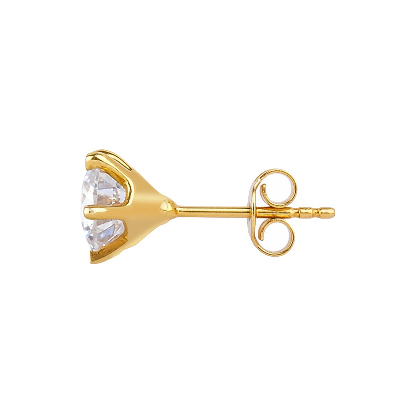Silver Classic Solitaire Stud Earring