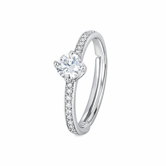 Silver Sparkle Solitaire Ring