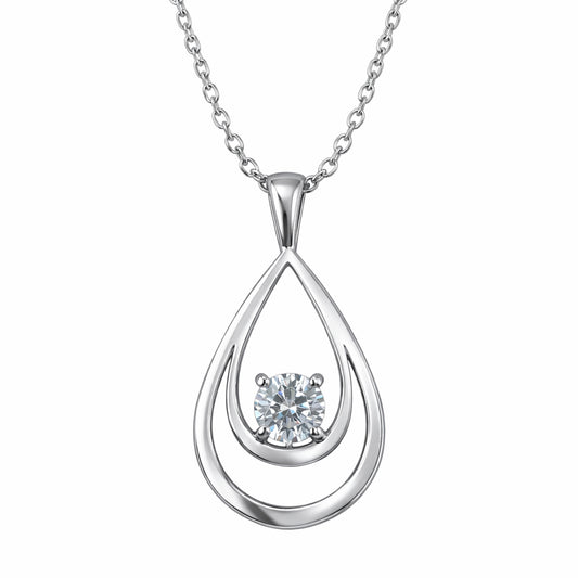 Silver Teardrop Pendant Necklace