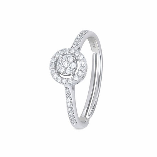 Silver Halo Dazzle Solitaire Ring
