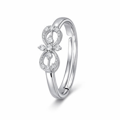 Silver infinity floral Ring