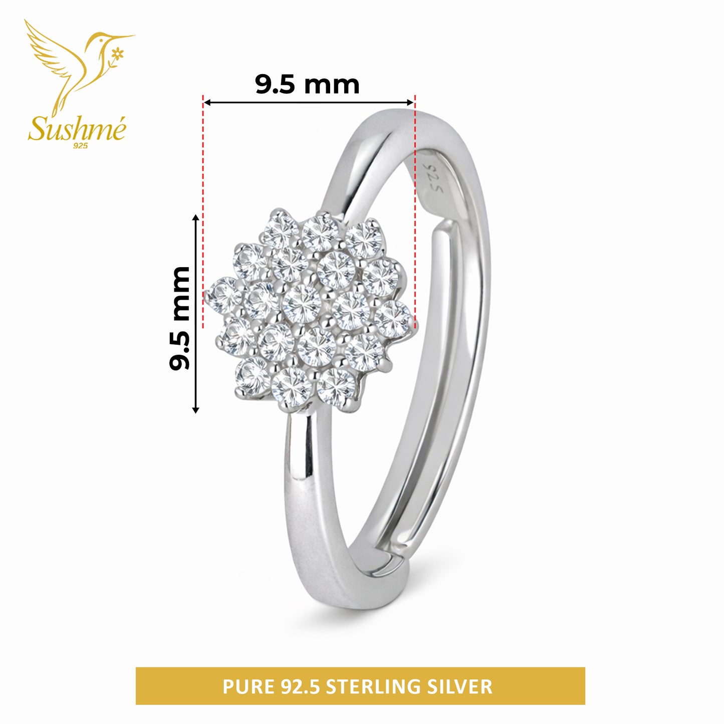 Silver Twinkle Cluster Ring