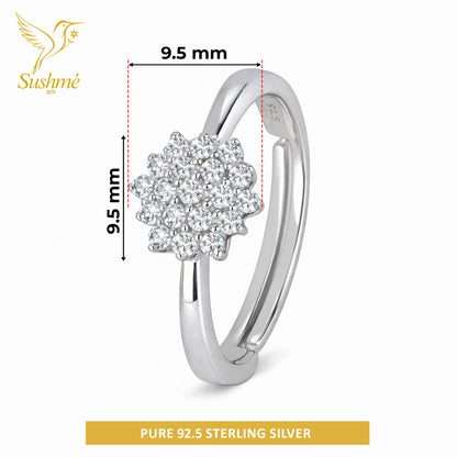 Silver Twinkle Cluster Ring