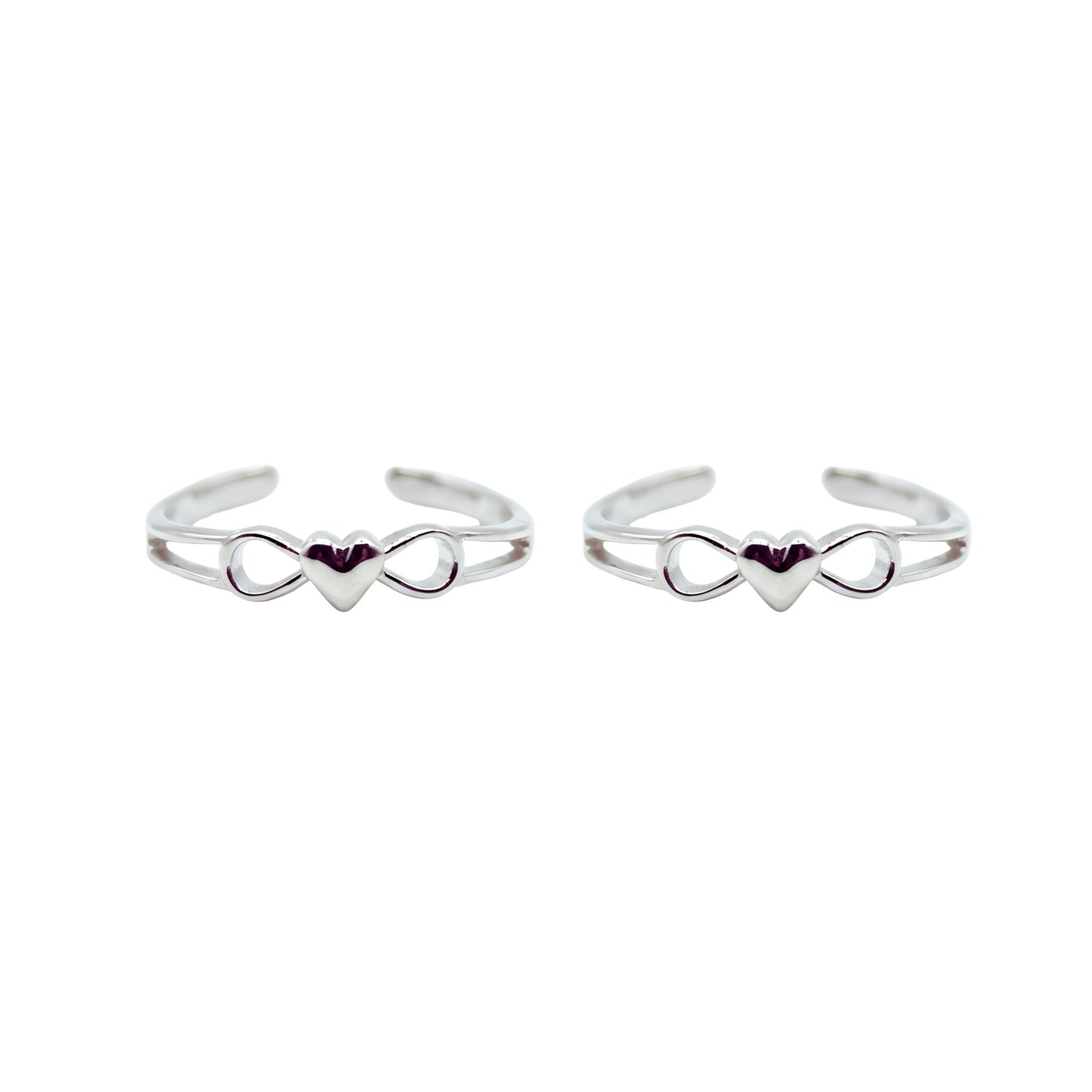 Silver Infinity Heart Style Toe Ring | Chandi Ki Bichiya