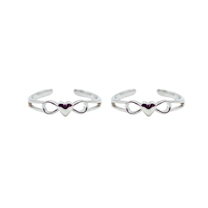 Silver Infinity Heart Style Toe Ring | Chandi Ki Bichiya