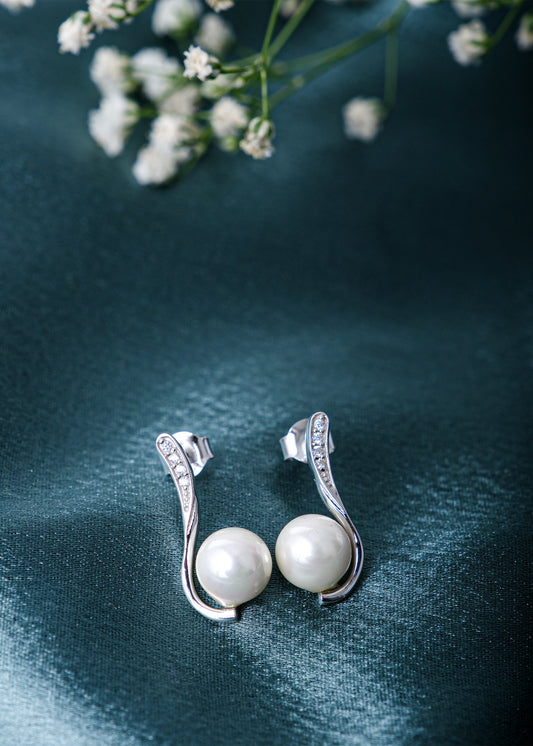 Silver Gamya Pearl Drop Earring