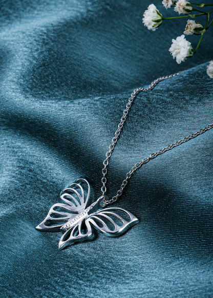 Silver Butterfly Pendant Necklace