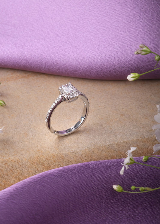 Silver Celeste Solitaire Ring