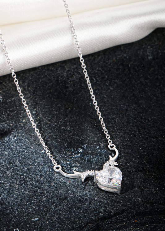 Silver Divine Deer Pendant Necklace