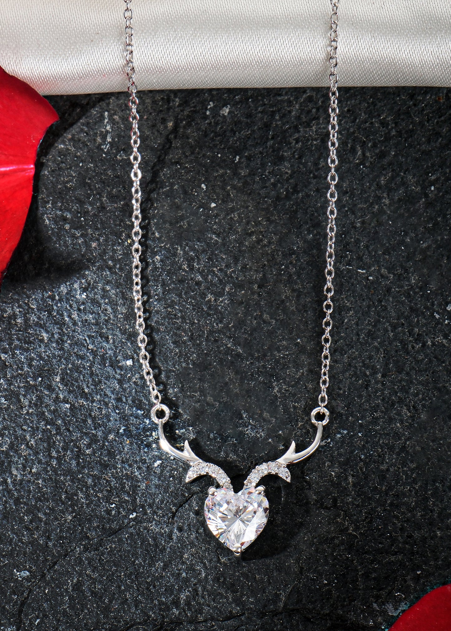 Silver Divine Deer Pendant Necklace