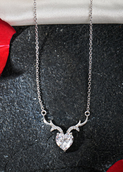 Silver Divine Deer Pendant Necklace