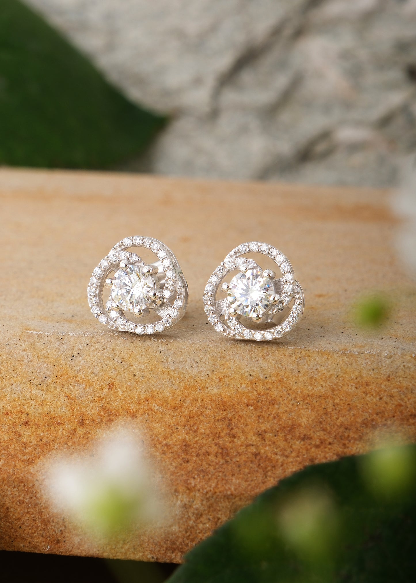 Silver Akansha Weave Stud Earring
