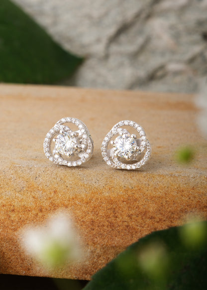Silver Akansha Weave Stud Earring