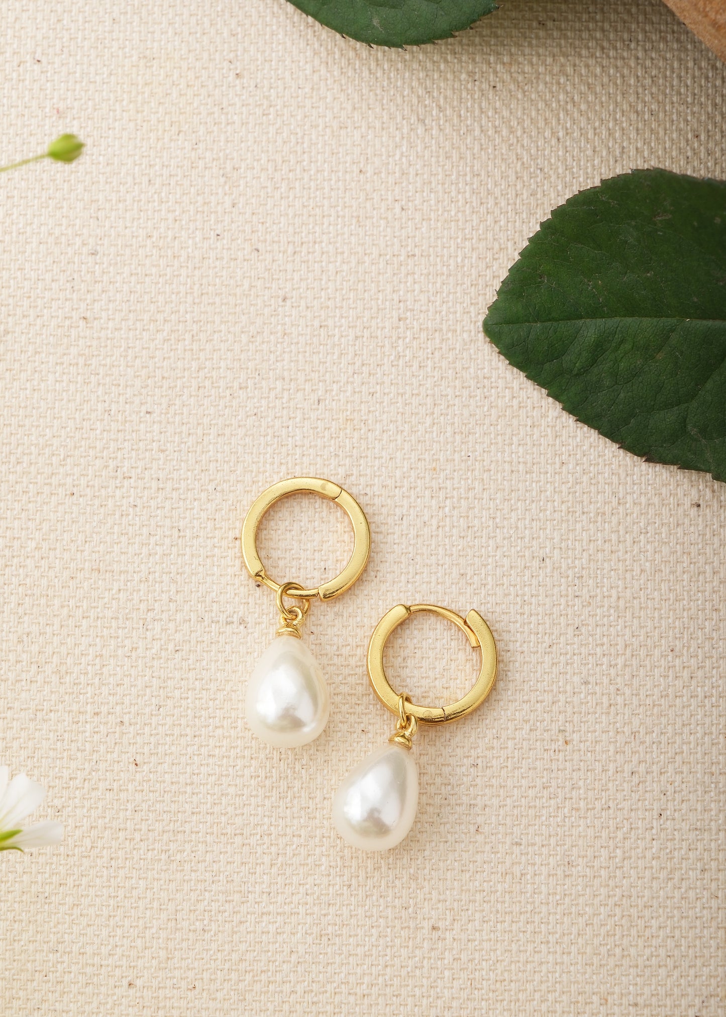 Silver Angel Pearl Drop Bali Earring