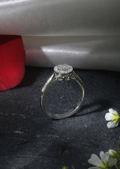 Silver Halo Dazzle Solitaire Ring