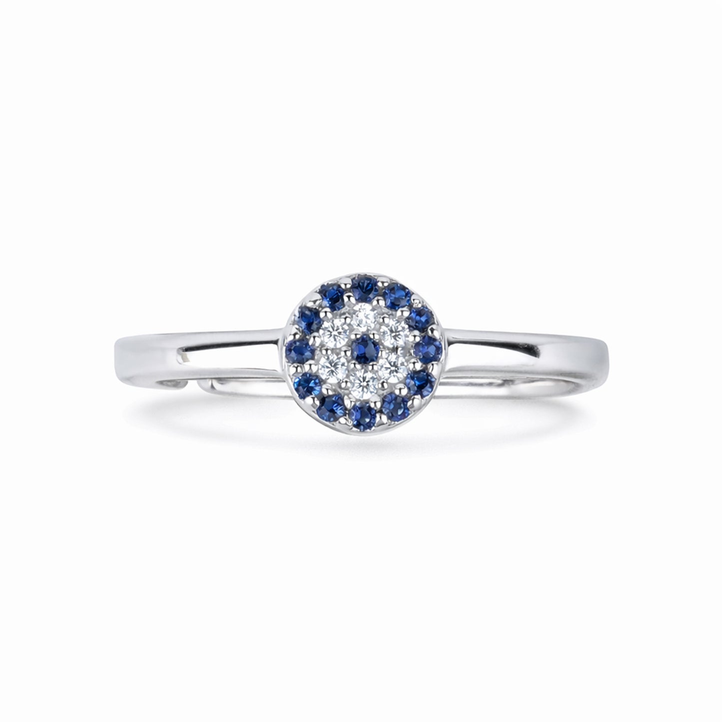 Silver Evil Eye Charm Ring
