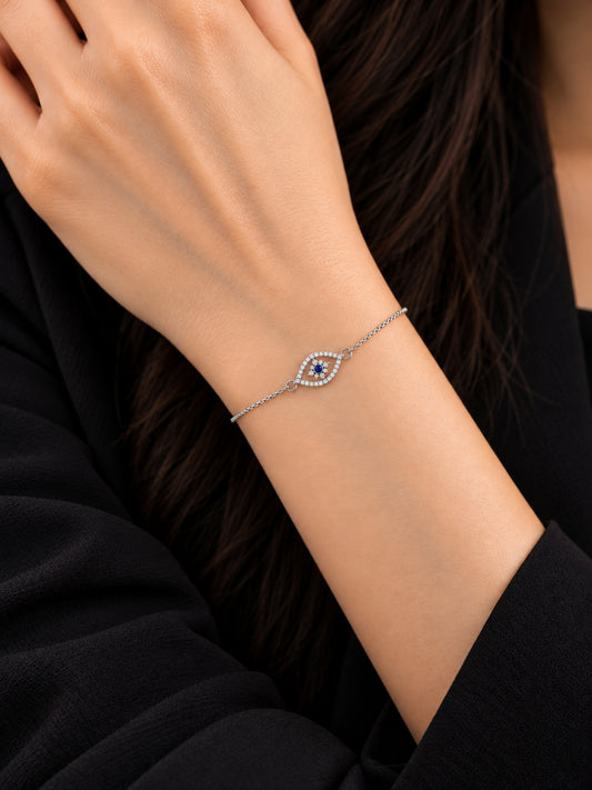 Oval Evil Eye Chain Bracelet