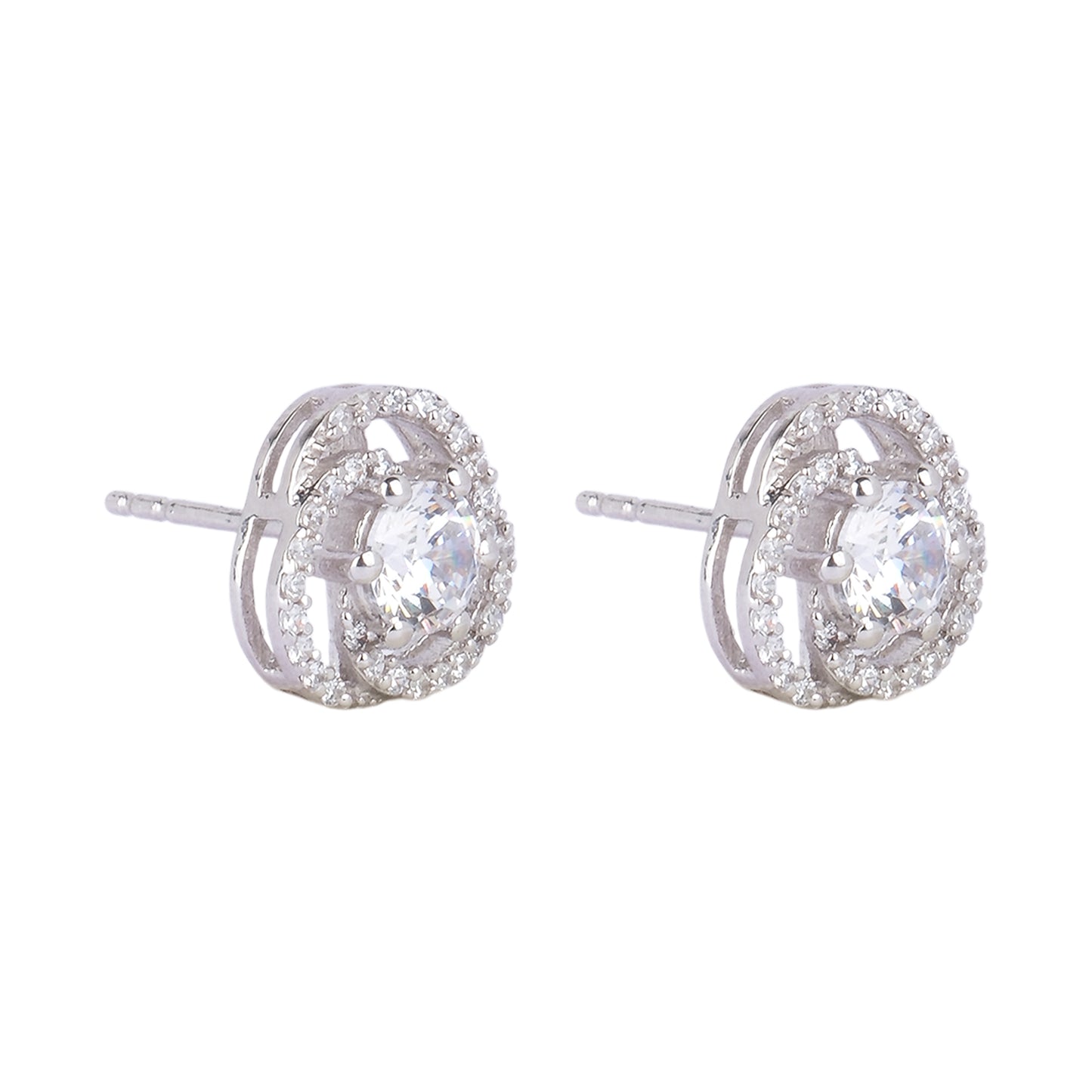 Silver Akansha Weave Stud Earring