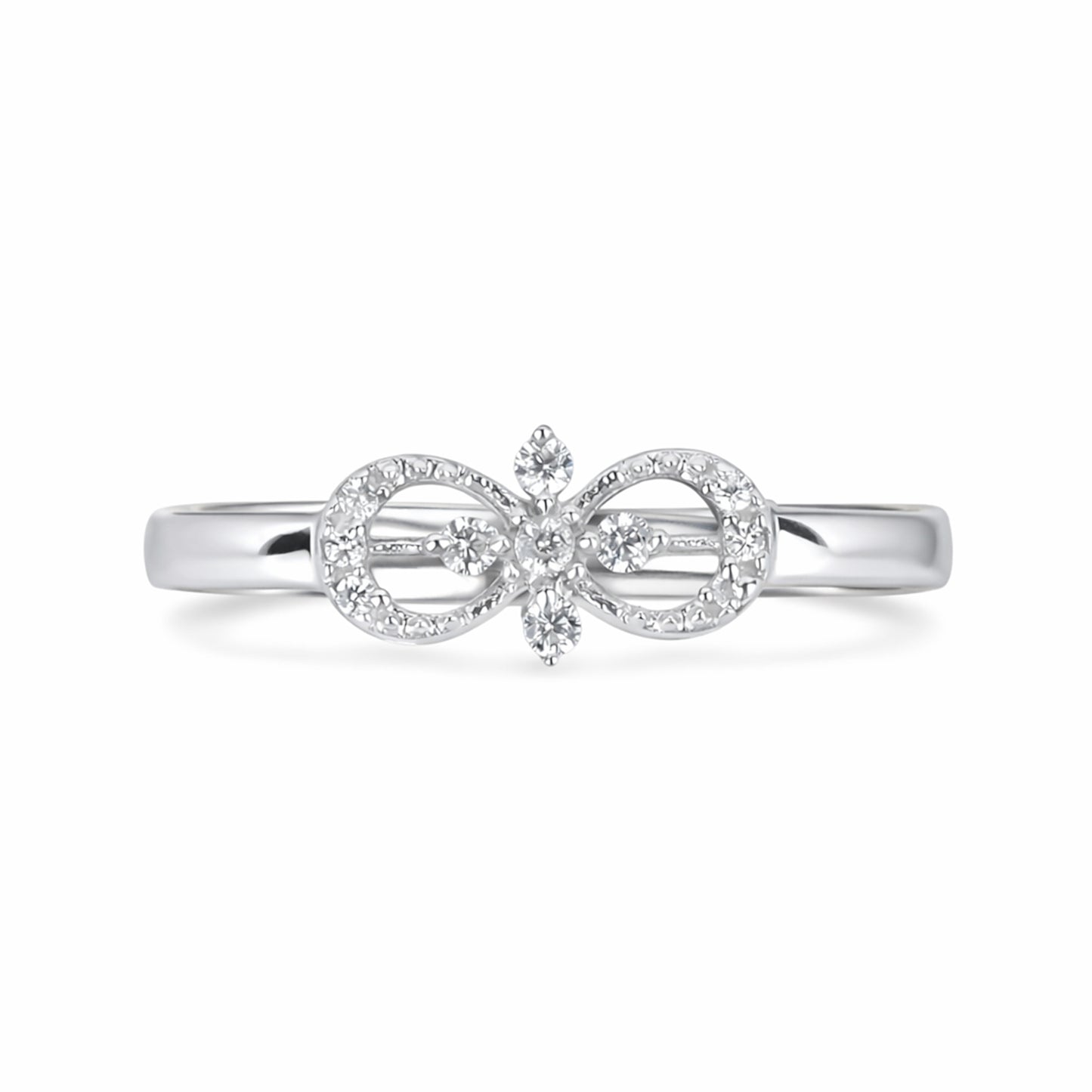 Silver infinity floral Ring