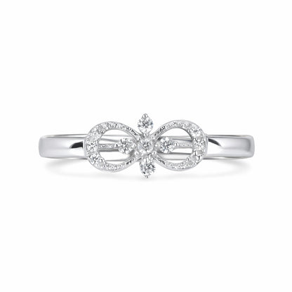 Silver infinity floral Ring